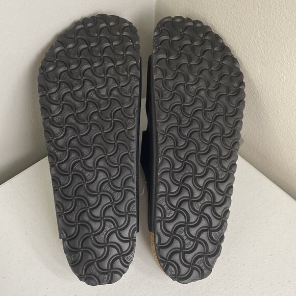 Birkenstock Arizona Mens Size 10 Sandals Soft Footbed Regular Black Birko Flor - Picture 7 of 8